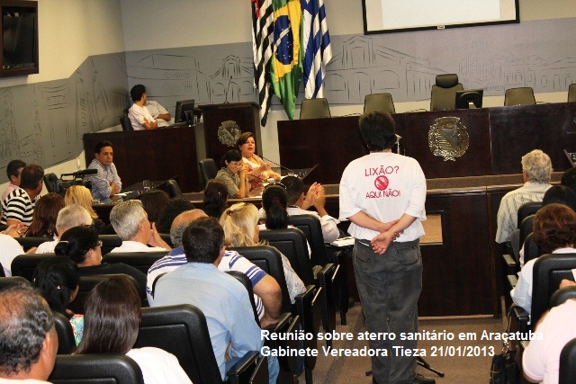 Reunião sobre aterro sanitário em Araçatuba - Gabinete Vereadora Tieza 21/01/2013