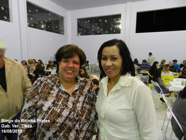 Tieza com a presidente do Ritinha Prates, Maria Aparecida (Bingo do Ritinha Prates) Gab. Ver. Tieza 16/08/2013