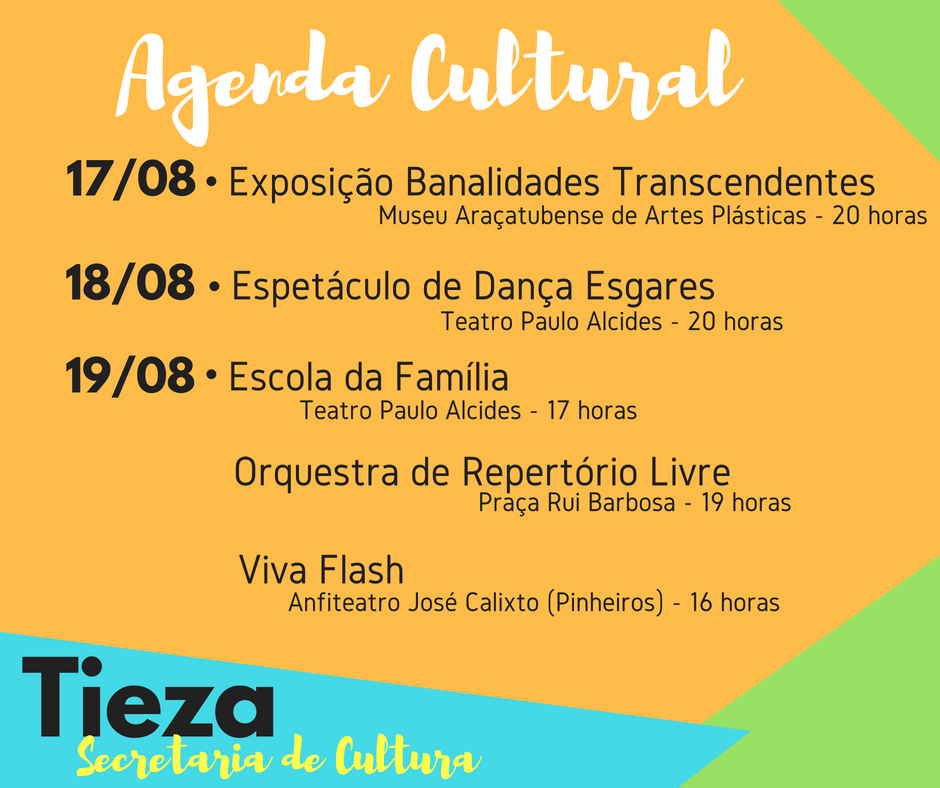 Agenda Cultural – 13 a 19 de agosto