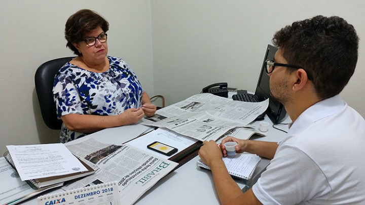 Visita do jornalista Ronaldo Ruiz Galdino, do jornal Folha da Região