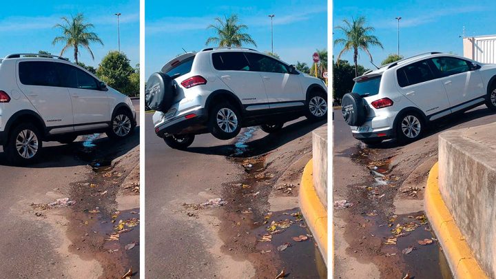 Tieza: desnível em esquina na Vila Mendonça faz com que carros fiquem em três rodas