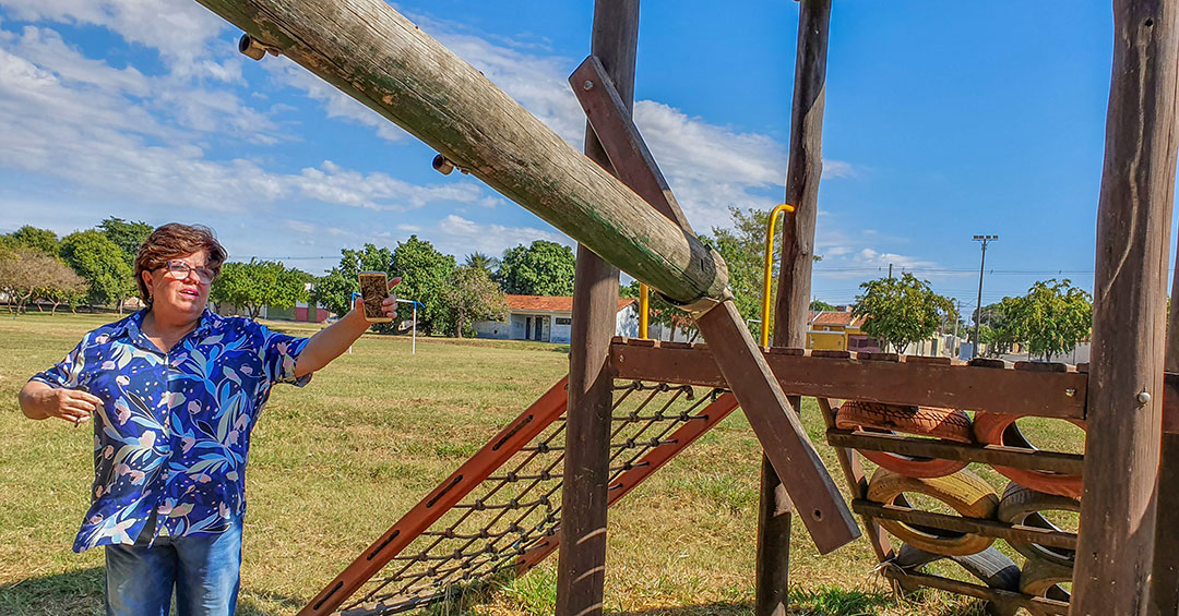 Tieza pede interdição e reforma de playground na Lagoa do Miguelão